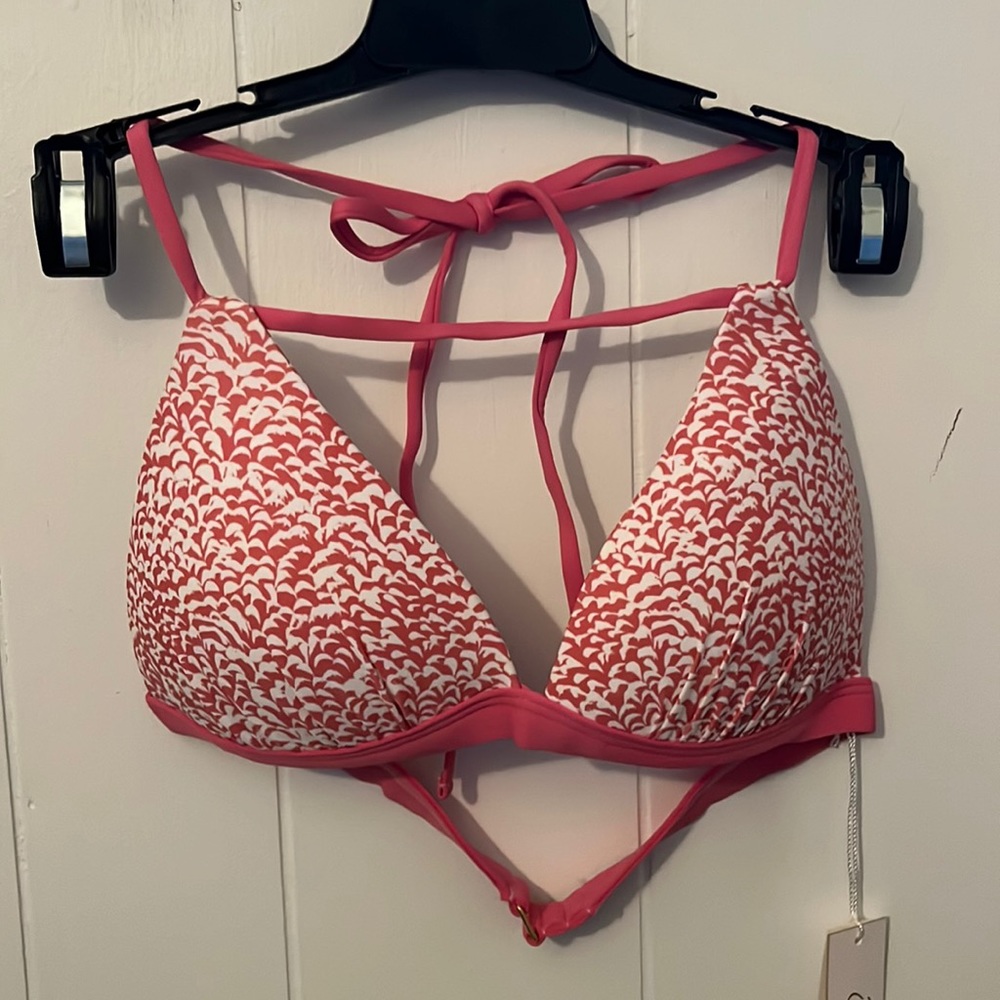 B.Swim Nani Blossom Passion Flower Deep Sea Tri Bikini Top,Size Medium,NWT